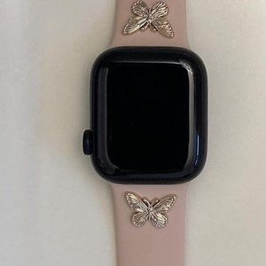 Only Band Silicone Sport Band Butterfly Charm for iwatch Series SE/7/6/5/4/3/2/1